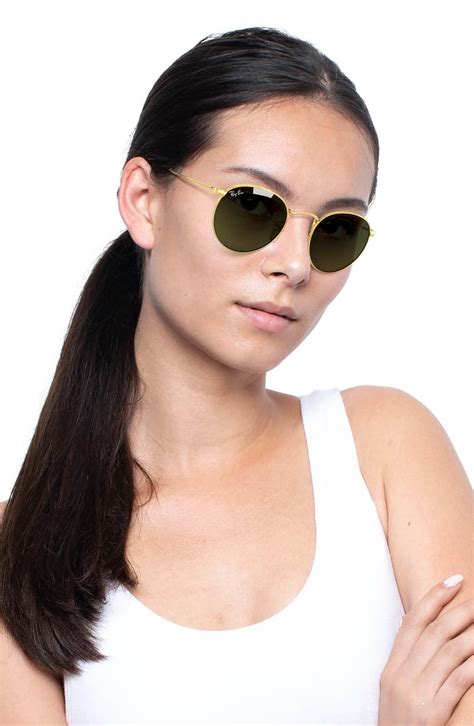 ray ban icons 50mm round metal sunglasses|round rayban sunglasses.